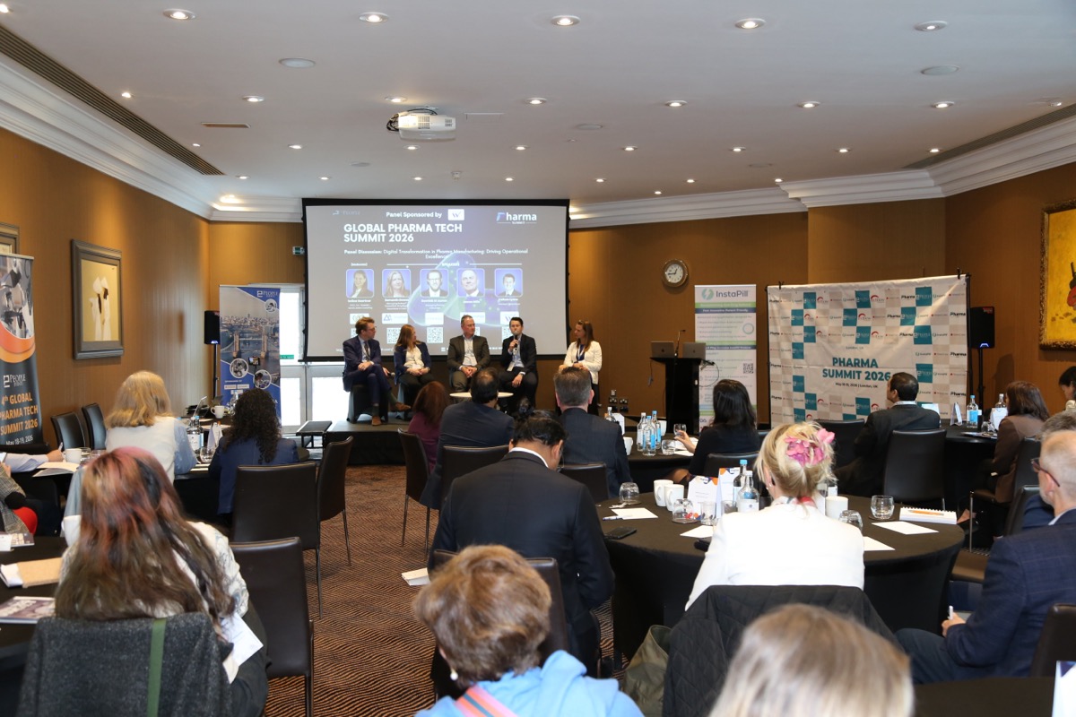 Panel discussion at the Global Pharma Tech Summit 2026 with industry leaders